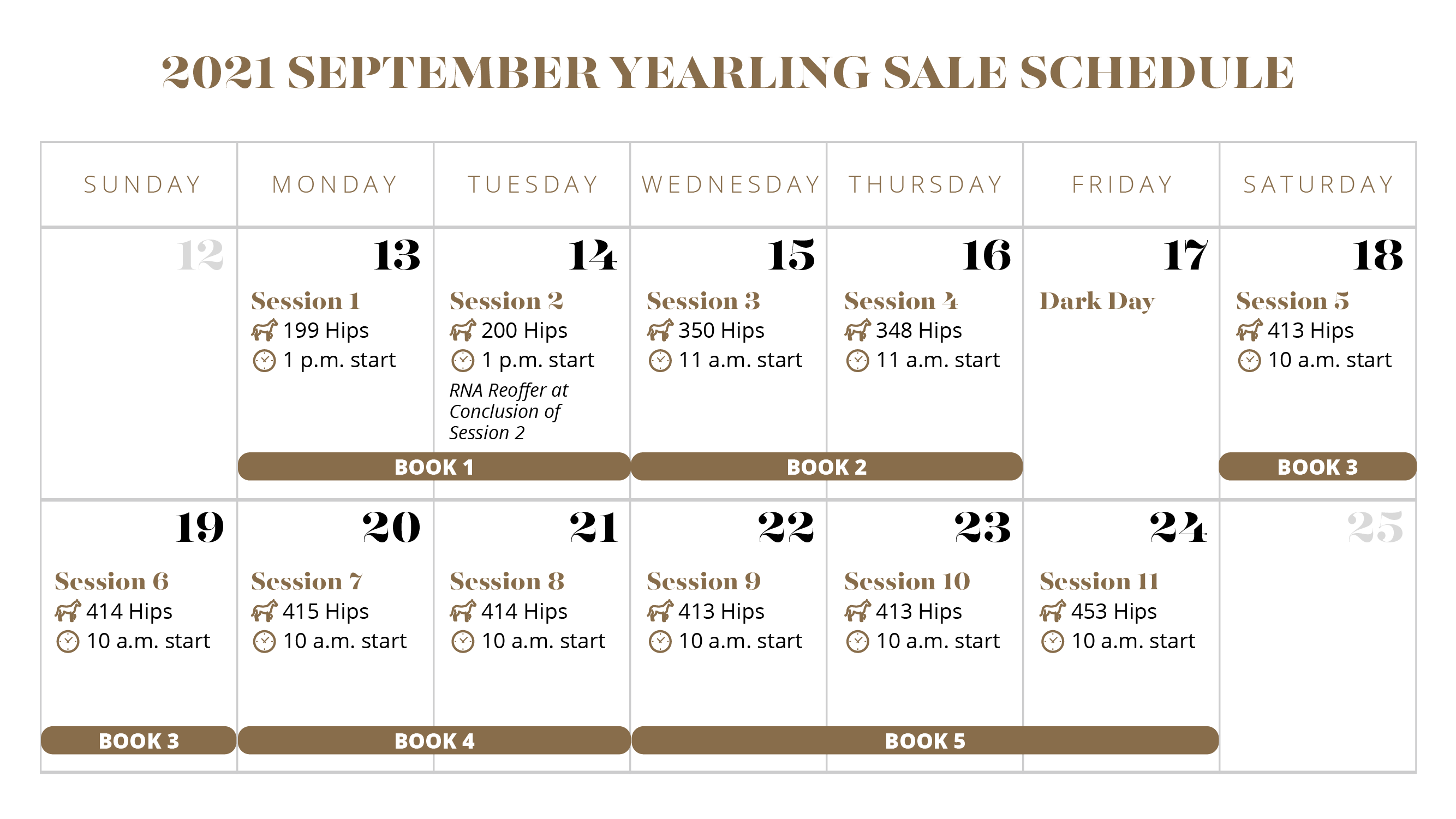 September Sale Schedule
