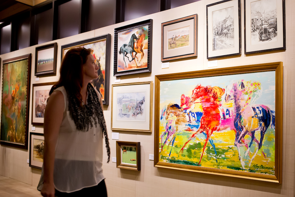 Art in the Keeneland Sales pavilion